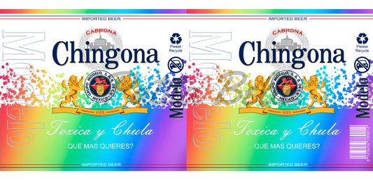 L128 Chingona Arcoiris transfers para libbey sublimacion