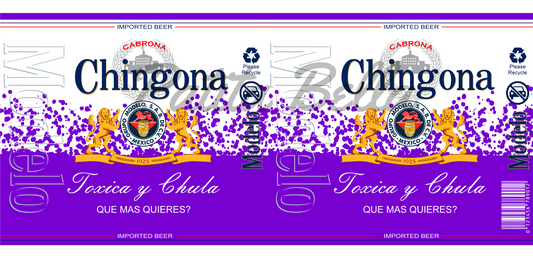 L129 Chingona Morado transfers para libbey sublimacion