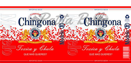 L130 Chingona Rojo transfers para libbey sublimacion