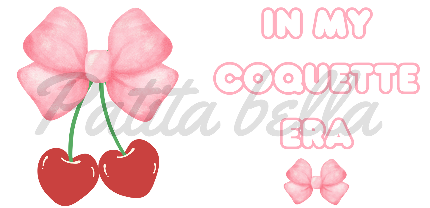 Q39 In My Coquette Era sticker vinil de vaso cristal 16oz