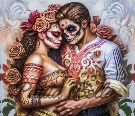 T330 Valentines Catrina Transfer Sublimacion Para Tumbler/Termos de 20oz
