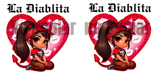 Q58 LA DIABLITA  STICKER DE VINIL DE VASO 16 OZ