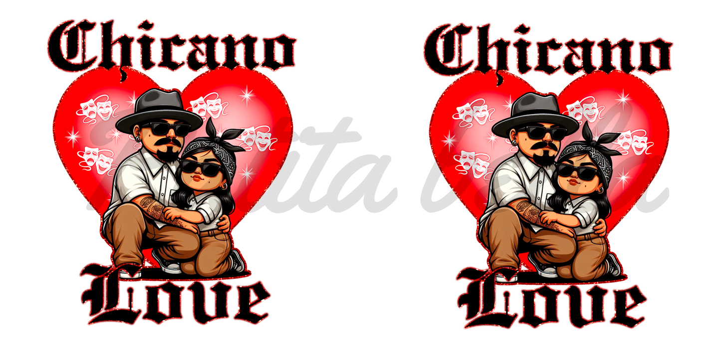 Q36 Chicana Love sticker vinil de vaso cristal 16oz