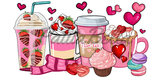 Q1 Frappe Valentines sticker vinil de vaso cristal 16oz