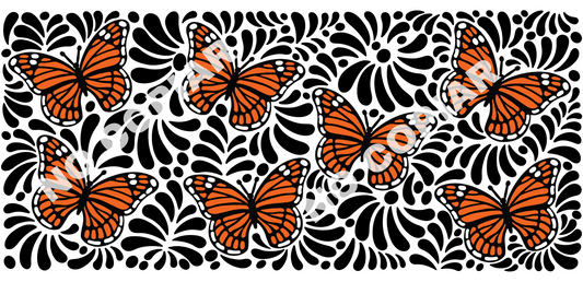 L252 Monarch Mariposa transfer para sublimar vaso de 16 oz