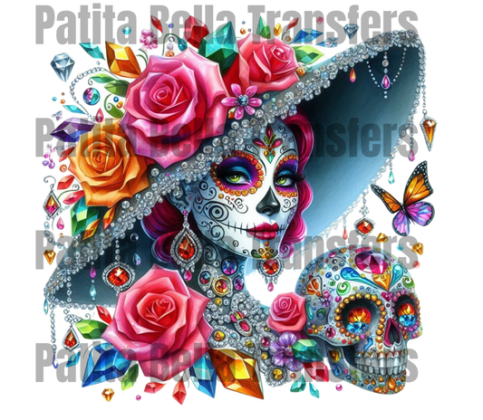 T282 Catrina transfer para sublimacion tumbler de 20oz