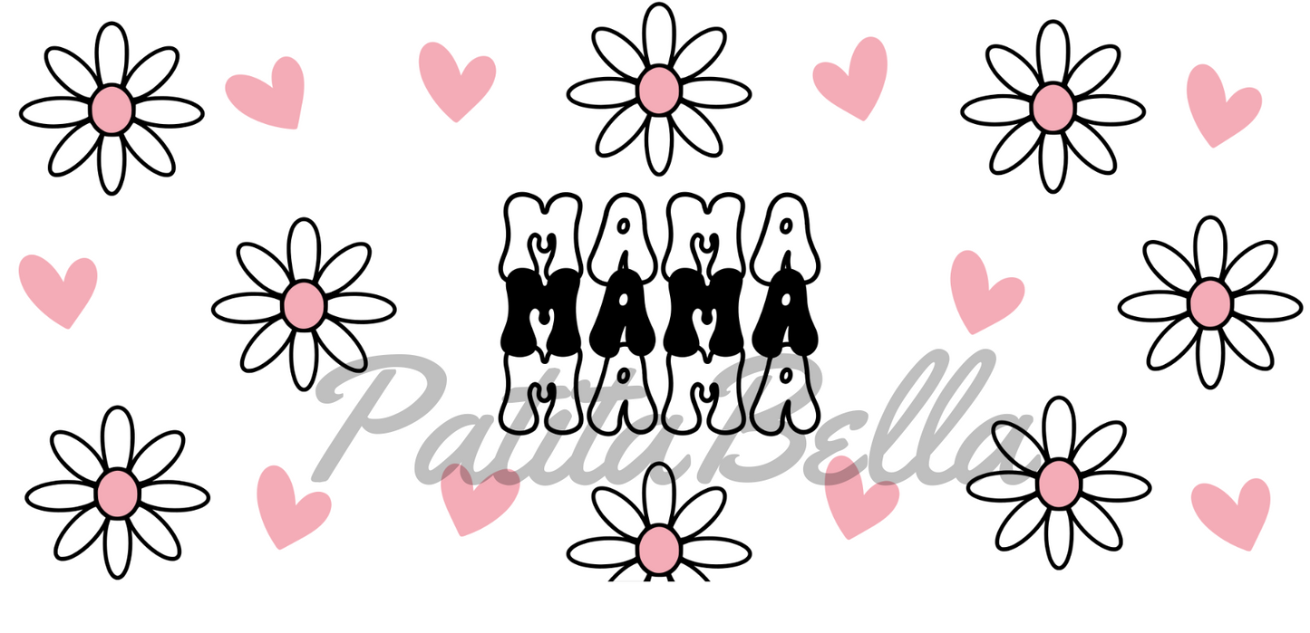 Q83 MAMA flores sticker de vinil para vaso de 16 oz