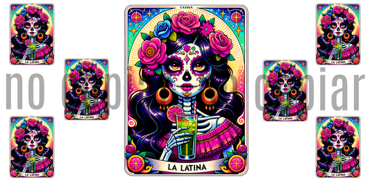 L92 CATRINA LATINA transfer para sublimacion vaso cristal 16oz