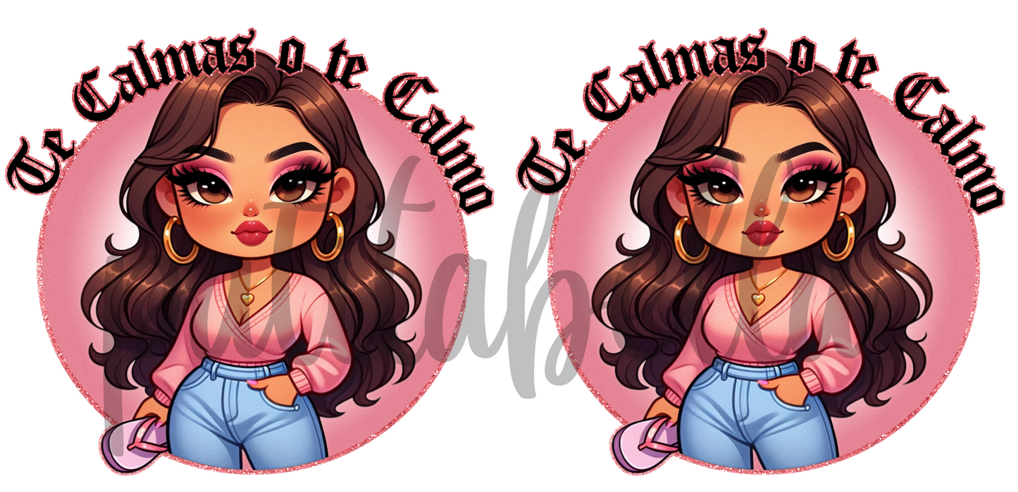 Q66 Te Calmas O Te Calmo sticker de vinil para vaso de 16 oz