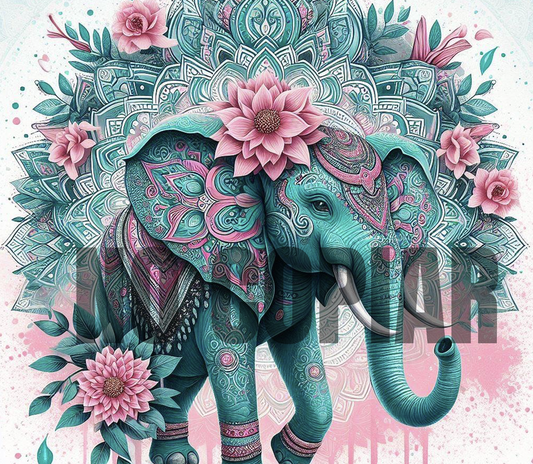 T359 Elefante Azul transfer para sublimar tumbler de 20 oz