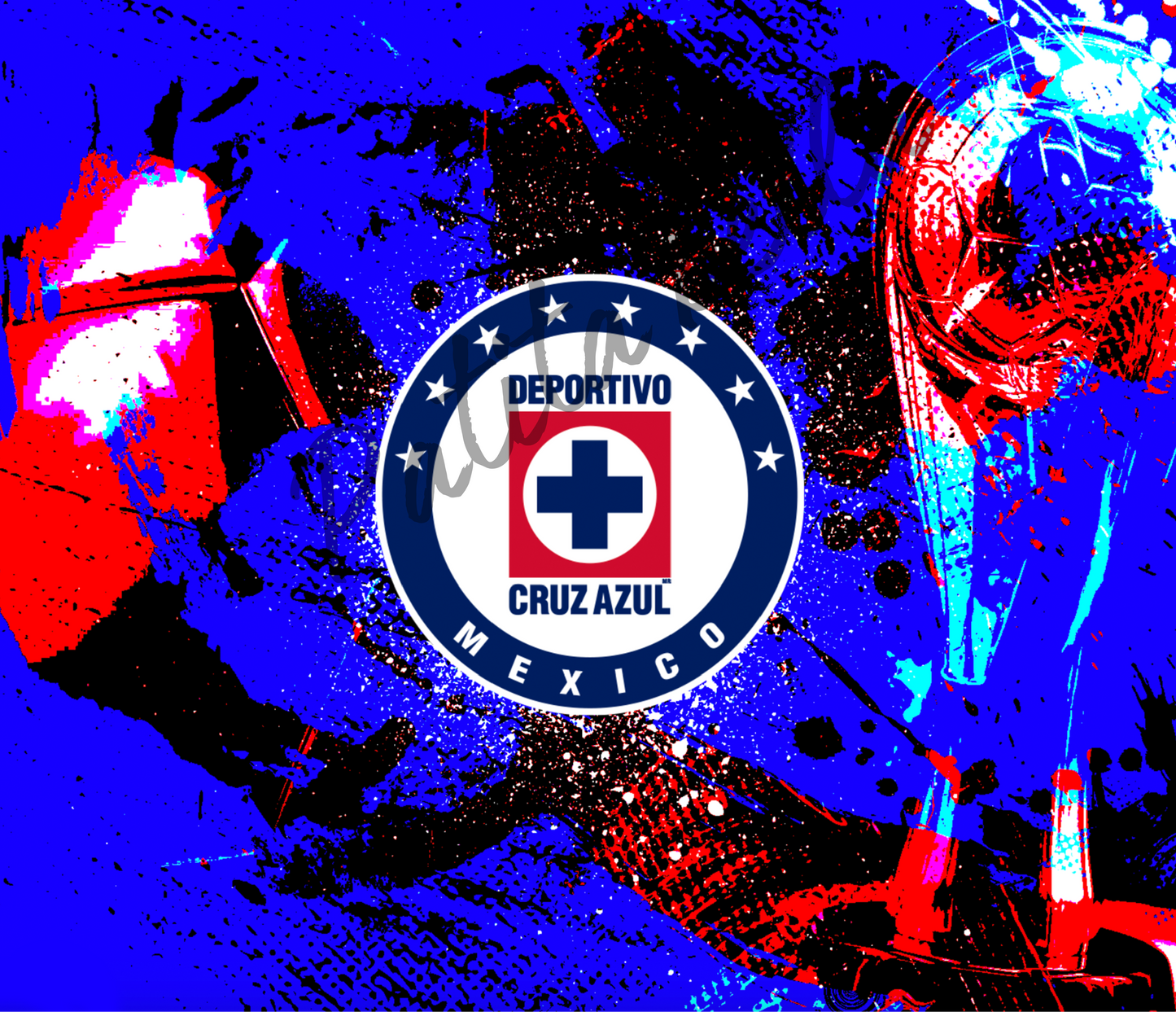 B112 Cruz Azul vinil para termo/vaso de 20oz