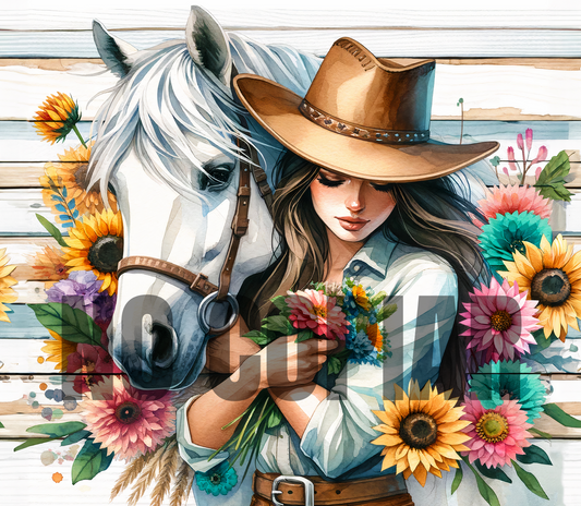 T374 Caballo transfer para sublimar tumbler de 20 oz