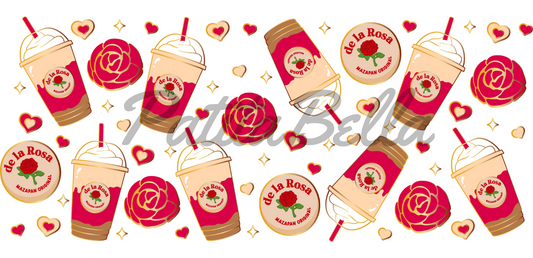 Q18 Mazapan Frappe Valentine sticker vinil de vaso cristal 16oz