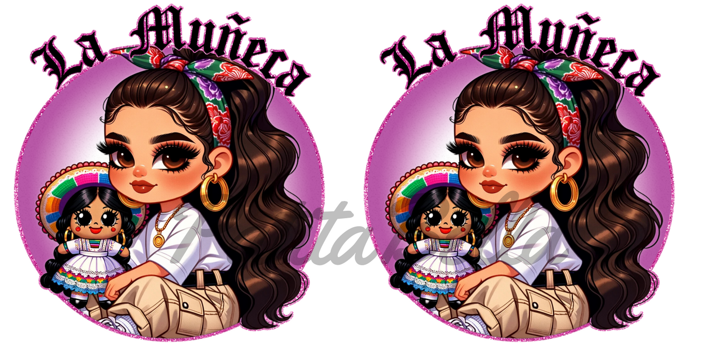 Q78 La Muñeca sticker de vinil para vaso de 16 oz