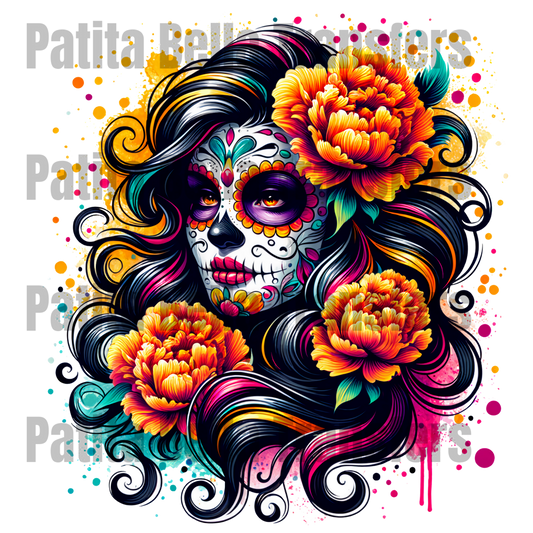E153 CATRINA TRANSFER DE SUBLIMACION PARA PLAYERA