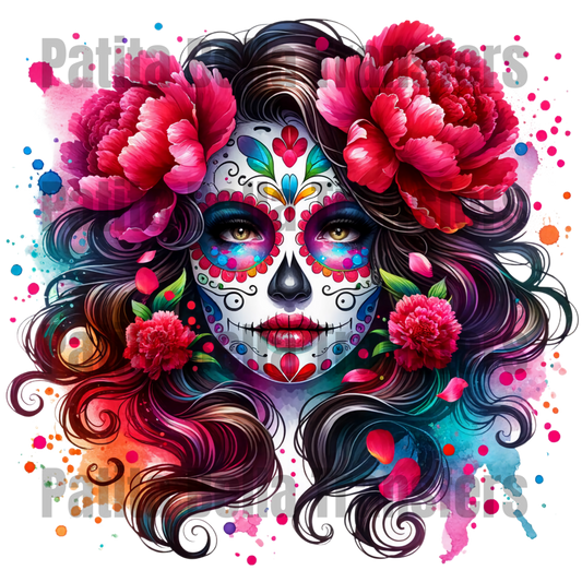 E154 CATRINA TRANSFER DE SUBLIMACION PARA PLAYERA