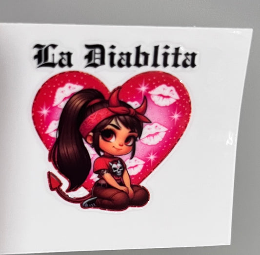 V18 Diablita transfer uvdtf para vaso tequilero