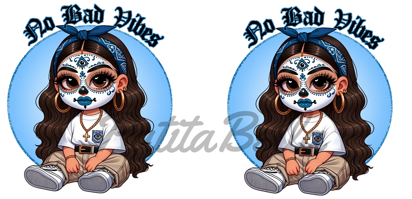 Q77 No Bad Vibes sticker de vinil para vaso de 16 oz