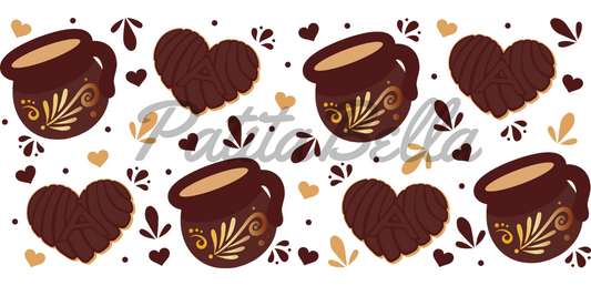 Q14 Chocolate Valentines sticker vinil de vaso cristal 16oz