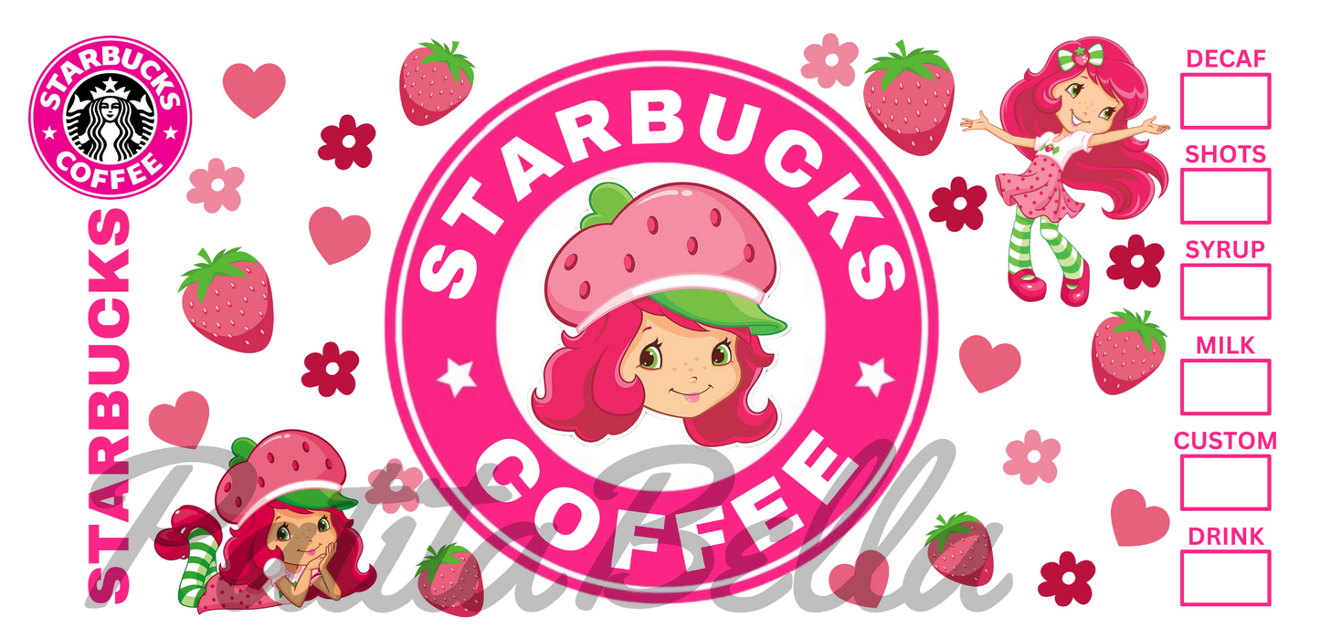 Q15 Fresa Cafe sticker de vinil para vaso de 16 oz