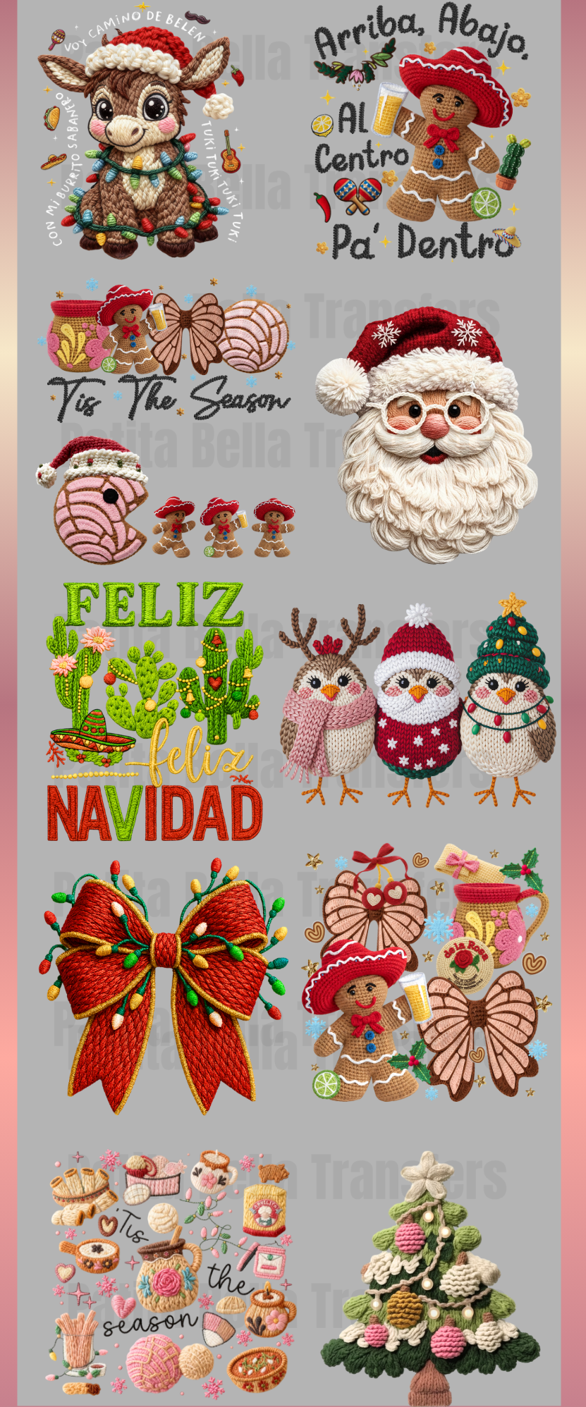 G62 CHRISTMAS YARN HISPANIC DTF Gang Sheet