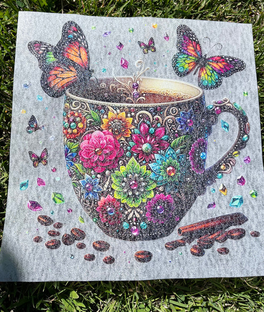 F5 Taza Mariposas Glitter transfer de playera