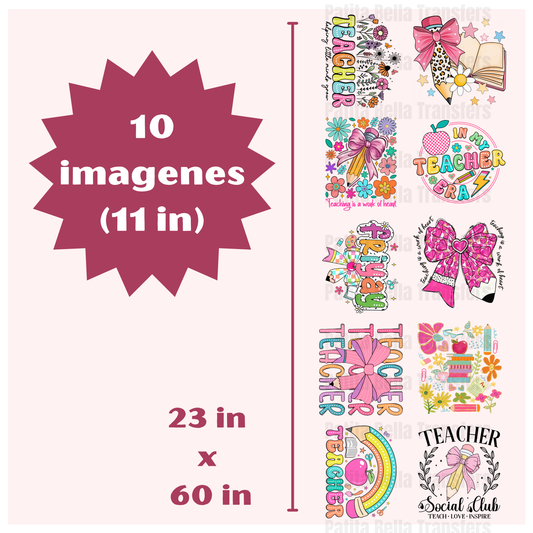 G12 Teacher Hot Peel DTF Gang Sheet