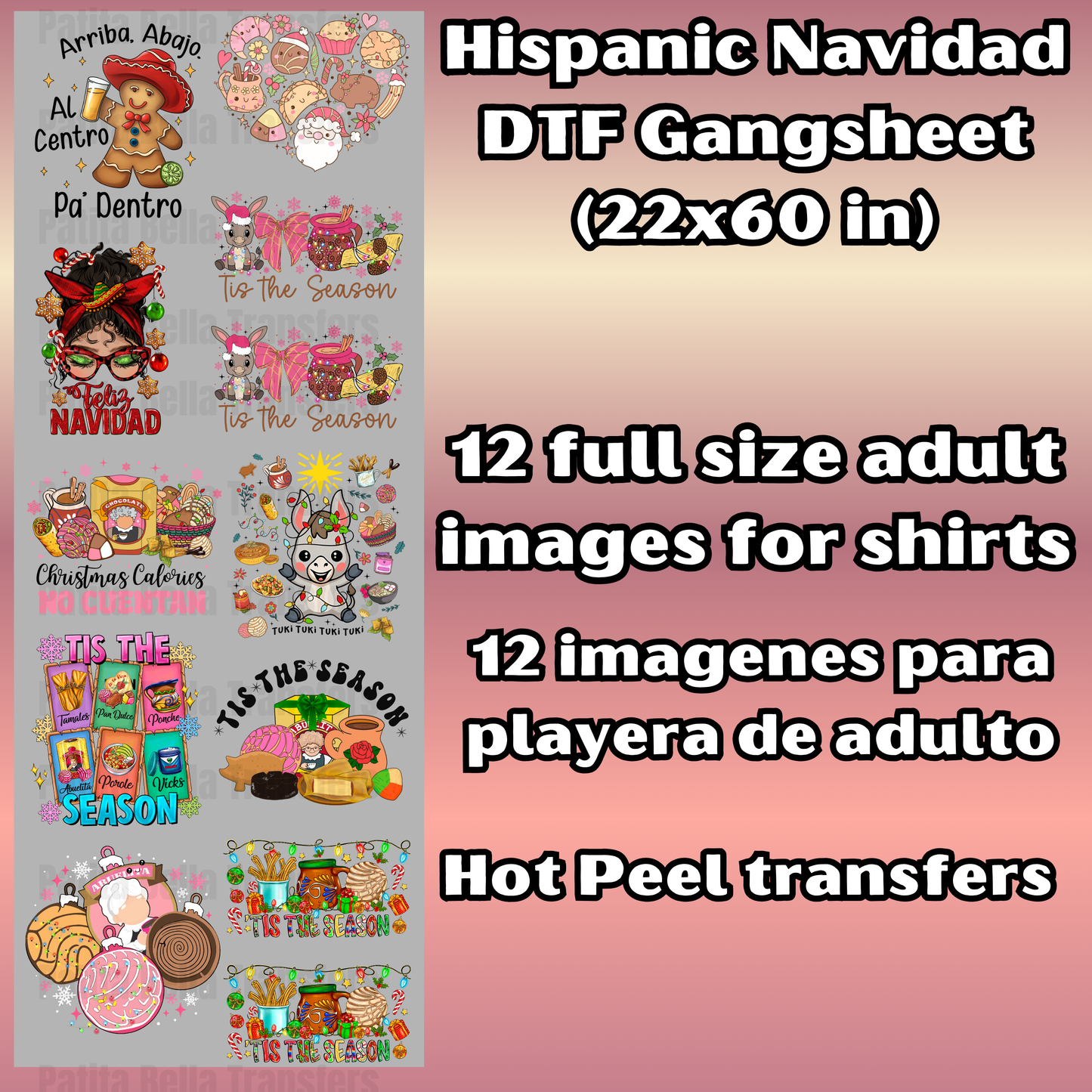 G36 Feliz Navidad Hot Peel DTF Gang Sheet