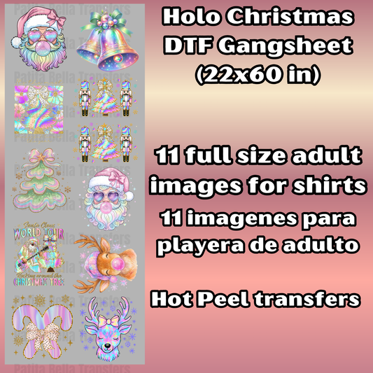 G42 Holo Navidad Hot Peel DTF Gang Sheet