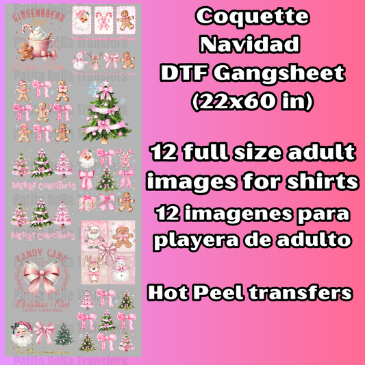G51 Coquette Navidad Hot Peel DTF Gang Sheet