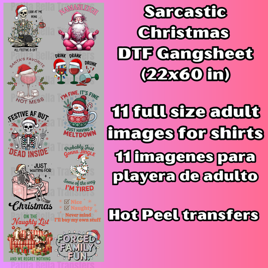 G55 Navidad Funny Hot Peel DTF Gang Sheet