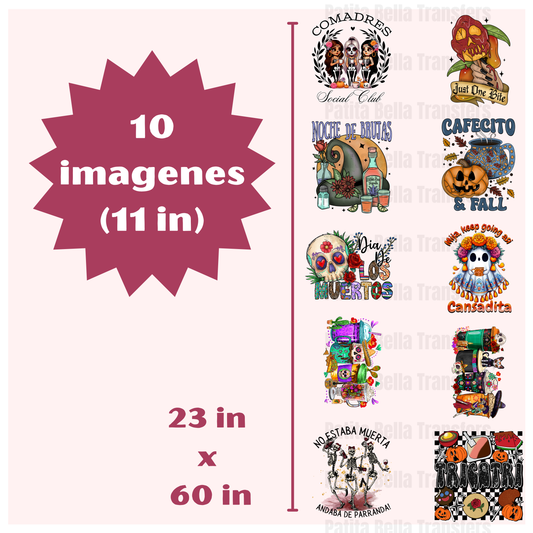 G5 Hispanic Halloween Hot Peel DTF Gang Sheet
