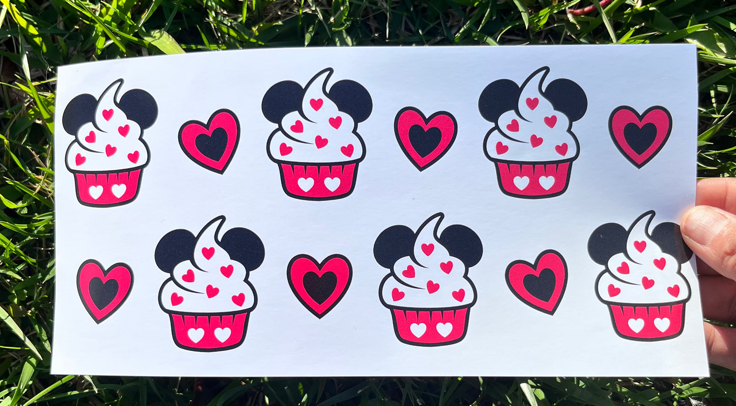 Q61 CUPCAKE OREJITAS sticker de vinil para vaso de 16 oz