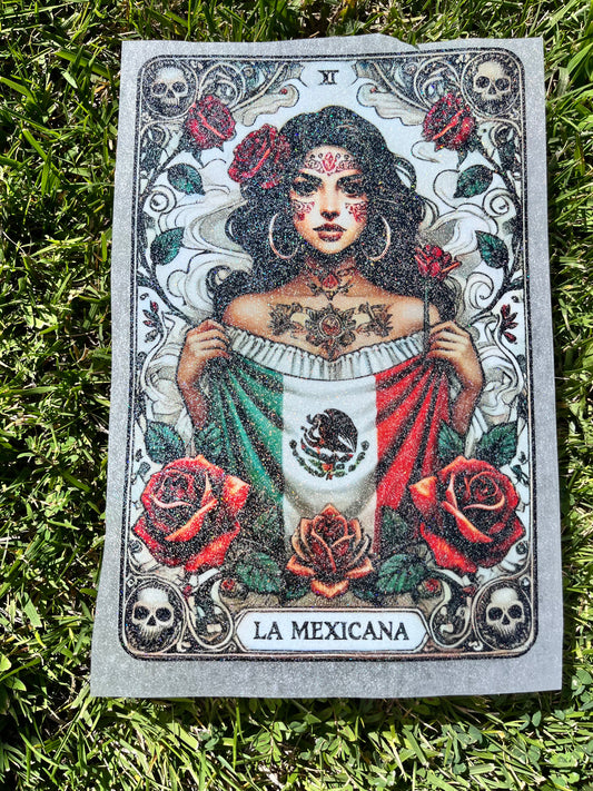 F12 La Mexicana Glitter transfer de playera