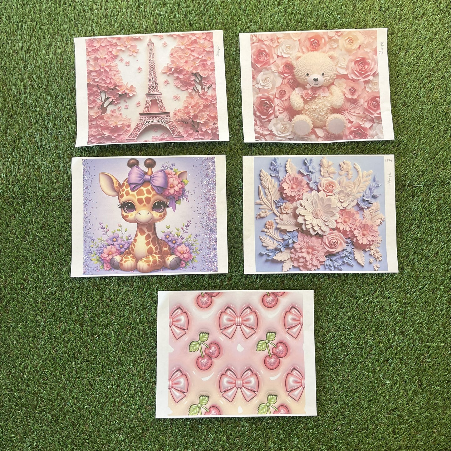 PT2 Paquete de 10 pcs (2 de cada diseño) / sublimacion transfers para tumbler 20oz