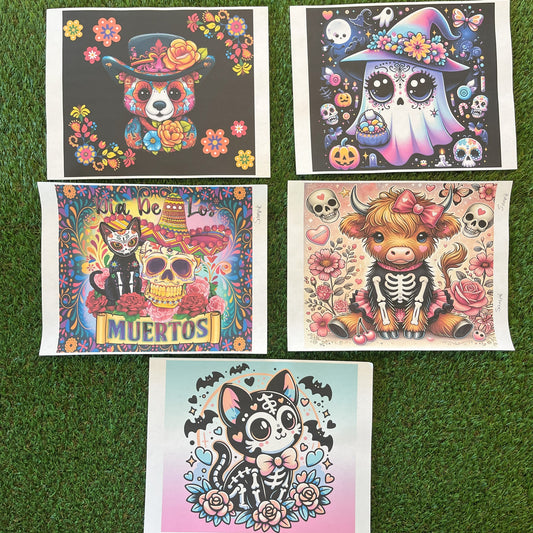 PT8 Paquete de 10 pcs (2 de cada diseño) / sublimacion transfers para tumbler 20oz
