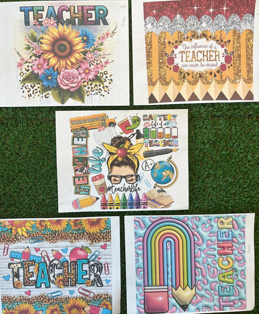 PT10 Paquete de 10 pcs (2 de cada diseño) / sublimacion transfers para tumbler 20oz