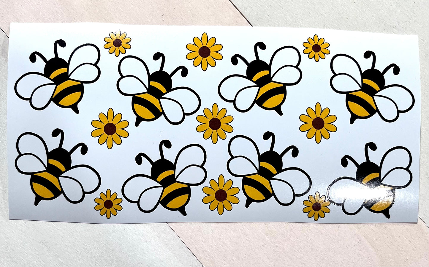 Q28 Abeja sticker vinil de vaso cristal 16oz