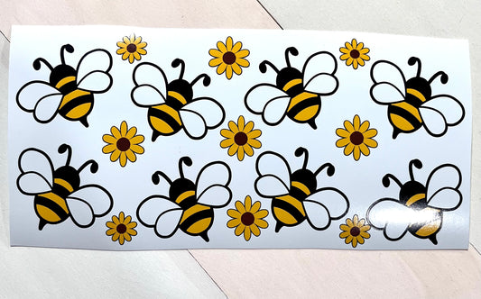 Q28 Abeja sticker vinil de vaso cristal 16oz
