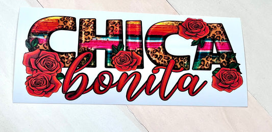 Q23 Chica Bonita sticker vinil de vaso cristal 16oz