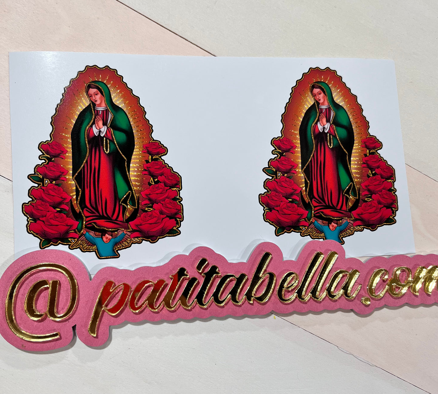 Q42 Guadalupe sticker vinil de vaso cristal 16oz