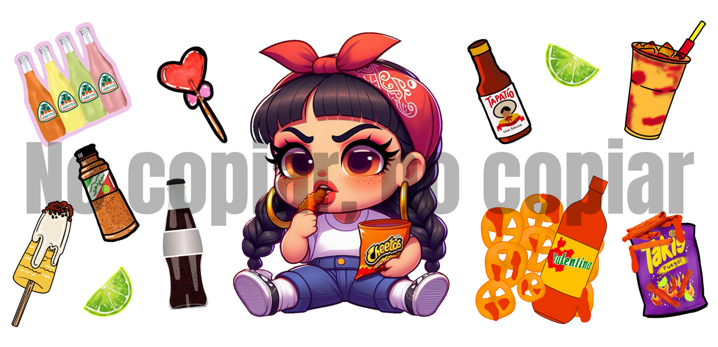 Q60 CHEETO GIRL sticker de vinil para vaso de 16 oz