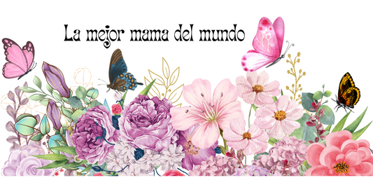 C35 MEJOR MAMA FLORES  transfer para sublimar taza