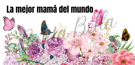 L35 MEJOR MAMA FLORES transfer para sublimar libbey/ vidrio